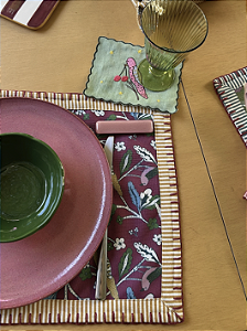 Kit Apoio de Talher Vidro Rosa Claro