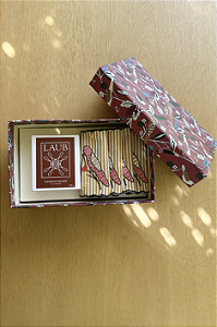 KIt vela Flor de Amora + Guardanapo Coquetel Listras Amarelas