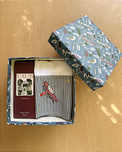 Kit Sabonete Flor de Amora + Toalha Listras Petróleo