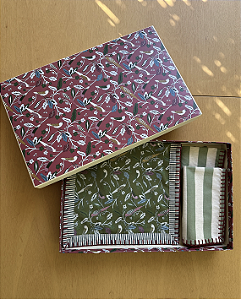 Kit com 4 jogos Americanos + 4 Guardanapos Listras Verdes