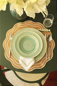 Jogo Americano Impermeável Mostarda Trionda Pérola