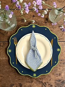 Jogo Americano Impermeável Flores Marinho