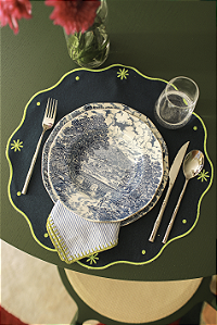 Jogo Americano Impermeável Flores Marinho