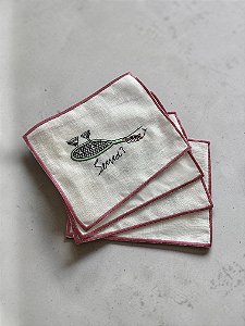 Kit Guardanapo Coquetel Tênis Served - Linho Off-white