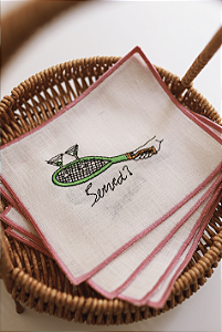 Kit Guardanapo Coquetel Tênis Served - Linho Off-white