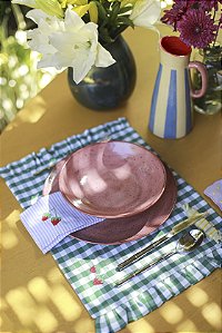 Jogo Americano Babado Fruta Morango