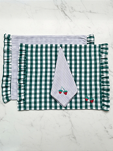 Jogo Americano Babado Fruta Morango