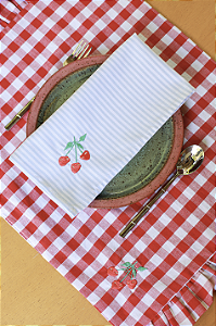 Jogo Americano Babado Fruta Cereja