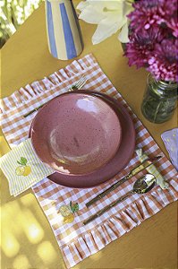 Jogo Americano Babado Fruta Laranja