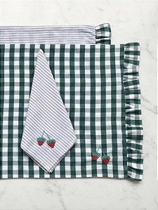 Guardanapo de Mesa Listrado Fruta Morango