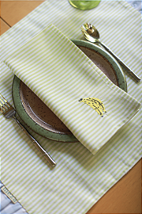 Guardanapo de Mesa Listrado Fruta Banana
