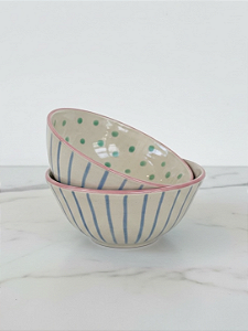 Bowl Listras Azul e Poás Verde
