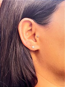 Brinco prata estrela 4mm