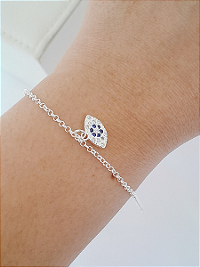 Pulseira prata olho grego