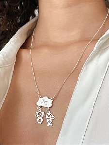 Colar personalizado filhos na nuvem