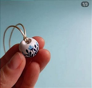 Difusor pessoal Barro blue - Colar em cetim - FLOR AZUL