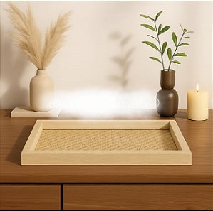 Bandeja decorativa vidro + abstrato12X28