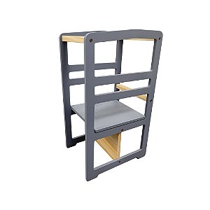 Torre de aprendizagem Montessori 4 em 1 Infantil MDF laca Cadeirão Educativo laqueado Azul pintada cadeirão