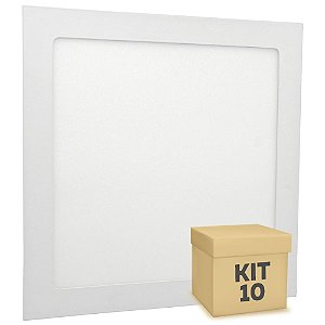 Kit 10 Luminária Plafon 25w LED Embutir Branco Frio
