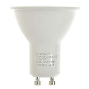 Lâmpada Dicroica LED GU10 7w Branco Quente
