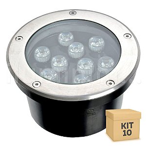Kit 10 Spot Balizador LED 9W Verde para Piso