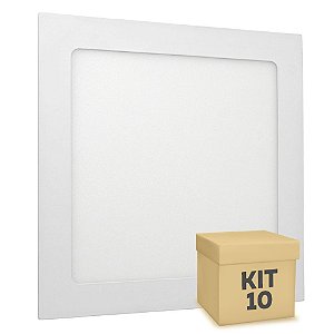Kit 10 Luminária Plafon LED 18w Embutir Branco Frio