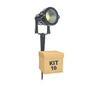 Kit 10 Espeto de Jardim LED 5w Branco Frio