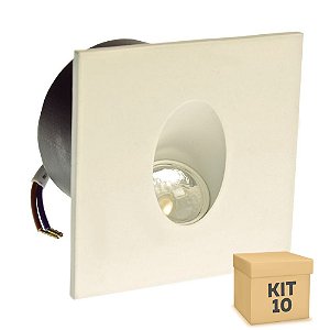 Kit 10 Luminária Arandela LED 3W Externa Branco Quente Branca