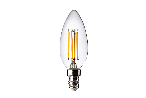 Lâmpada LED Vela Vintage sem bico E14 4W 127V - DIMMER Modelo Clear - Vidro incolor