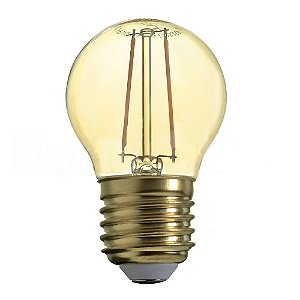 Lampada LED Bolinha 2W Vintage Carbon Branco Quente | Inmetro