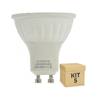 Kit 5 Lâmpadas LED Dicróica 5W GU10 Branca|Amarela | Inmetro