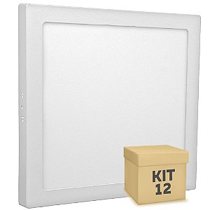 Kit 12 Luminária Plafon 25w LED Sobrepor Branco Frio