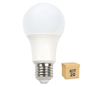 Kit 20 Lâmpadas LED Bulbo E27 15W Bivolt Branca - Amarela | Inmetro