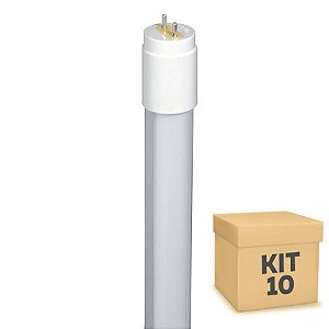 Kit 10 Lampada LED Tubular 9w 60cm T8 Branco Frio | Inmetro