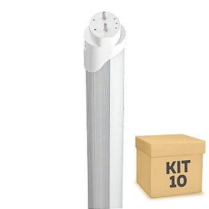 Kit 10 Lampada LED Tubular HO 40w 2,40m T8 Branco Frio | Inmetro