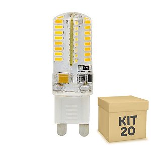 Kit 20 Lampada LED Halopin G9 3w Branco Frio 110V | Inmetro