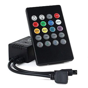 Controlador + Controle Fita LED RGB 3528 e 5050 com Sensor Rítmico Musical