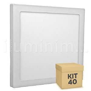 Kit 40 Luminária Plafon 25w LED Sobrepor Branco Frio