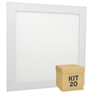 Kit 20 Luminária Plafon 25w LED Embutir Branco Neutro