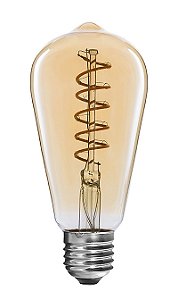 Lâmpada LED Pera Espiral 4w Vintage ST58 Branco Quente | Inmetro