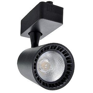 Spot LED 20W Branco Frio para Trilho Eletrificado Preto