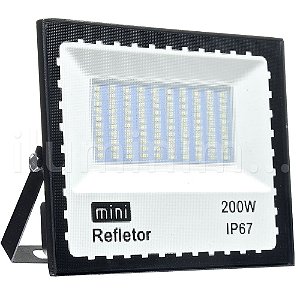 Mini Refletor Holofote LED SMD 200W Branco Frio IP67