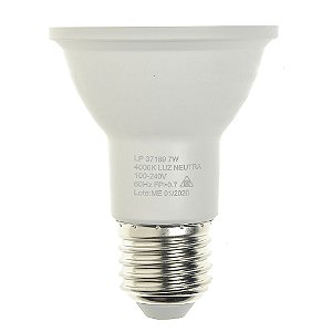Lâmpada LED Par20 7W E27 Bivolt Branco Neutro | Inmetro