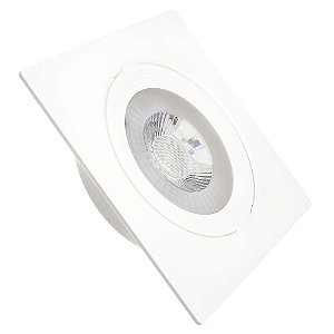 Spot LED 12W SMD Embutir Quadrado Branco Frio Base Branca