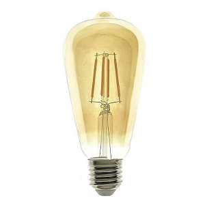 Lâmpada LED Vintage Pera ST64 4W 220V Branco Quente Dimerizável | Inmetro
