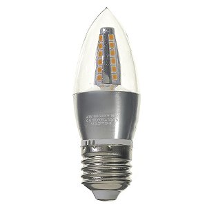 Lâmpada LED Vela Cristal E27 4W Bivolt Branco Quente | Inmetro