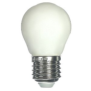Lâmpada LED Bolinha 2W Leitosa Branco Quente | Inmetro