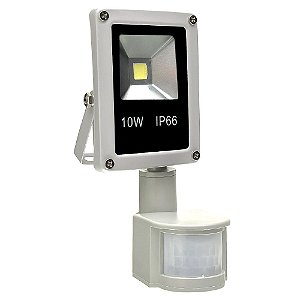 Refletor Holofote LED 10w Sensor de Presença Branco Frio