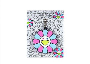 TAKASHI MURAKAMI - Chaveiro Flower Rubber "Rosa/Azul" -NOVO-