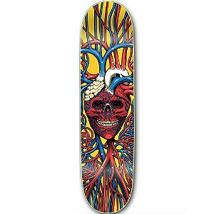 STRANGELOVE - Shape de Skate Heart Skull Sean Cliver "Amarelo" -NOVO-